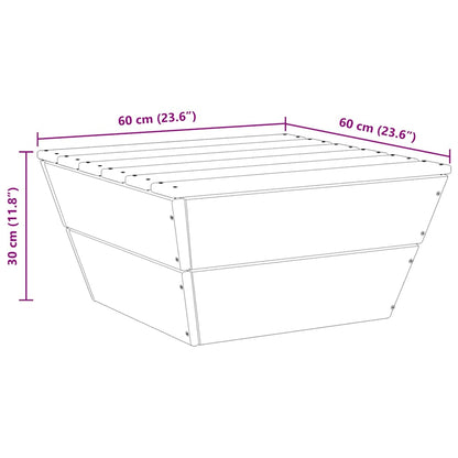 Tavolo da Giardino 60x60x30 cm in Legno di Abete Impregnato - homemem39