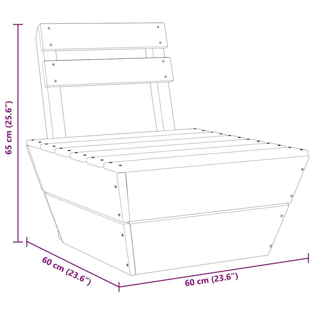 Divano Centrale Componibile su Pallet Legno di Abete Impregnato - homemem39