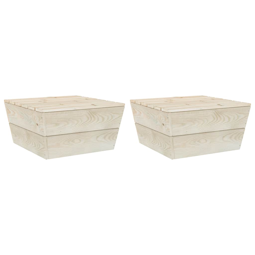 Tavoli da Giardino 2 pz 60x60x30cm in Legno di Abete Impregnato - homemem39
