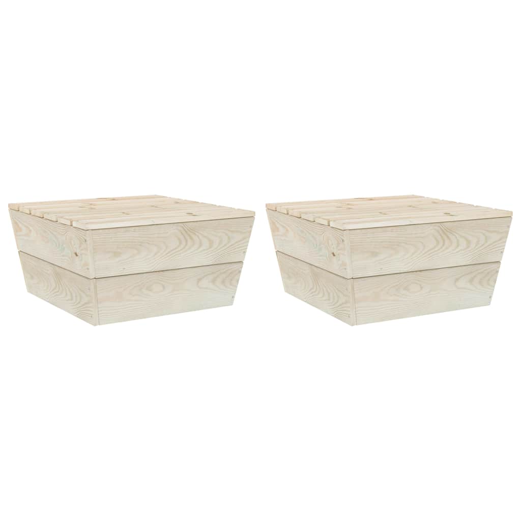 Tavoli da Giardino 2 pz 60x60x30cm in Legno di Abete Impregnato
