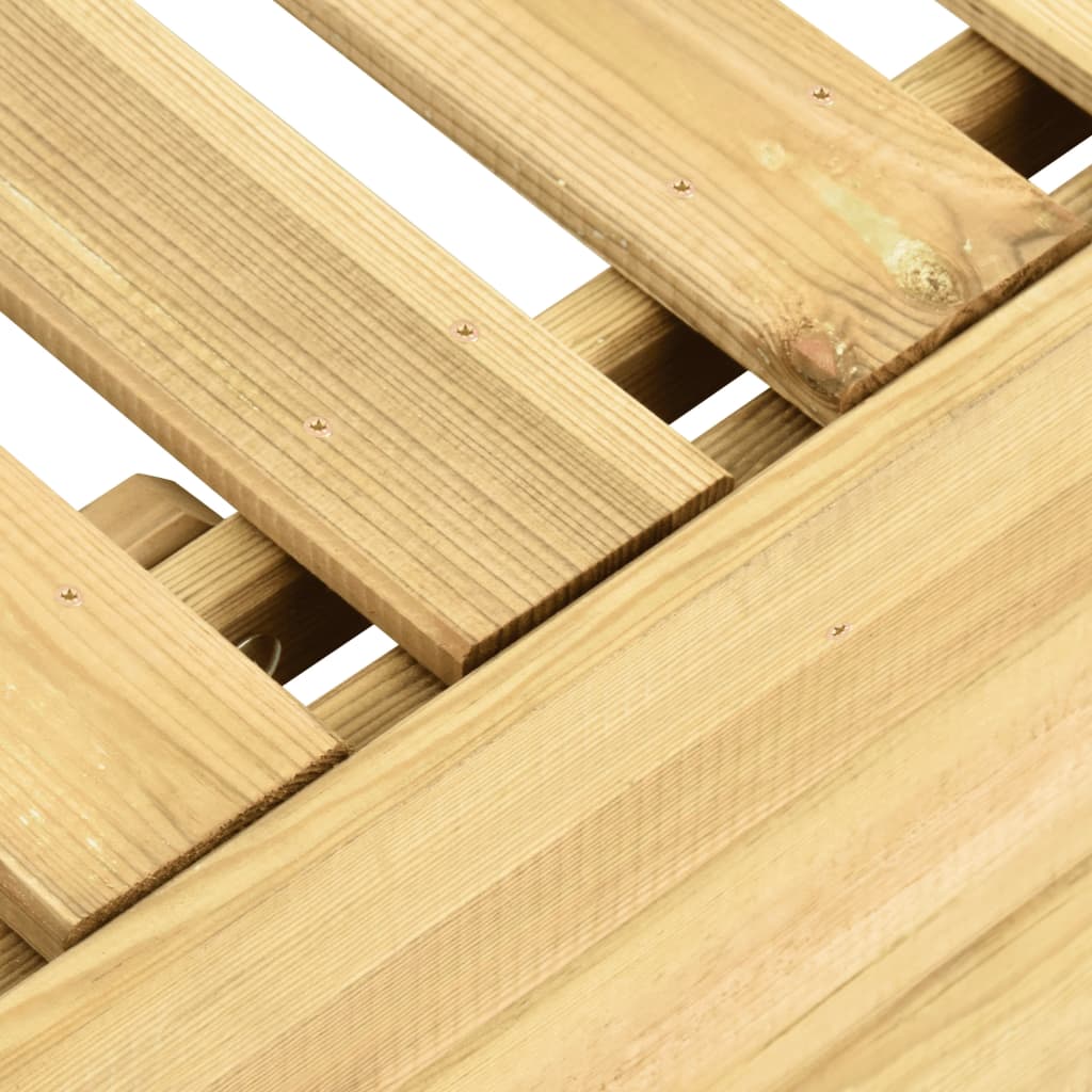 Lettino Prendisole e Tavolino in Legno di Pino Impregnato