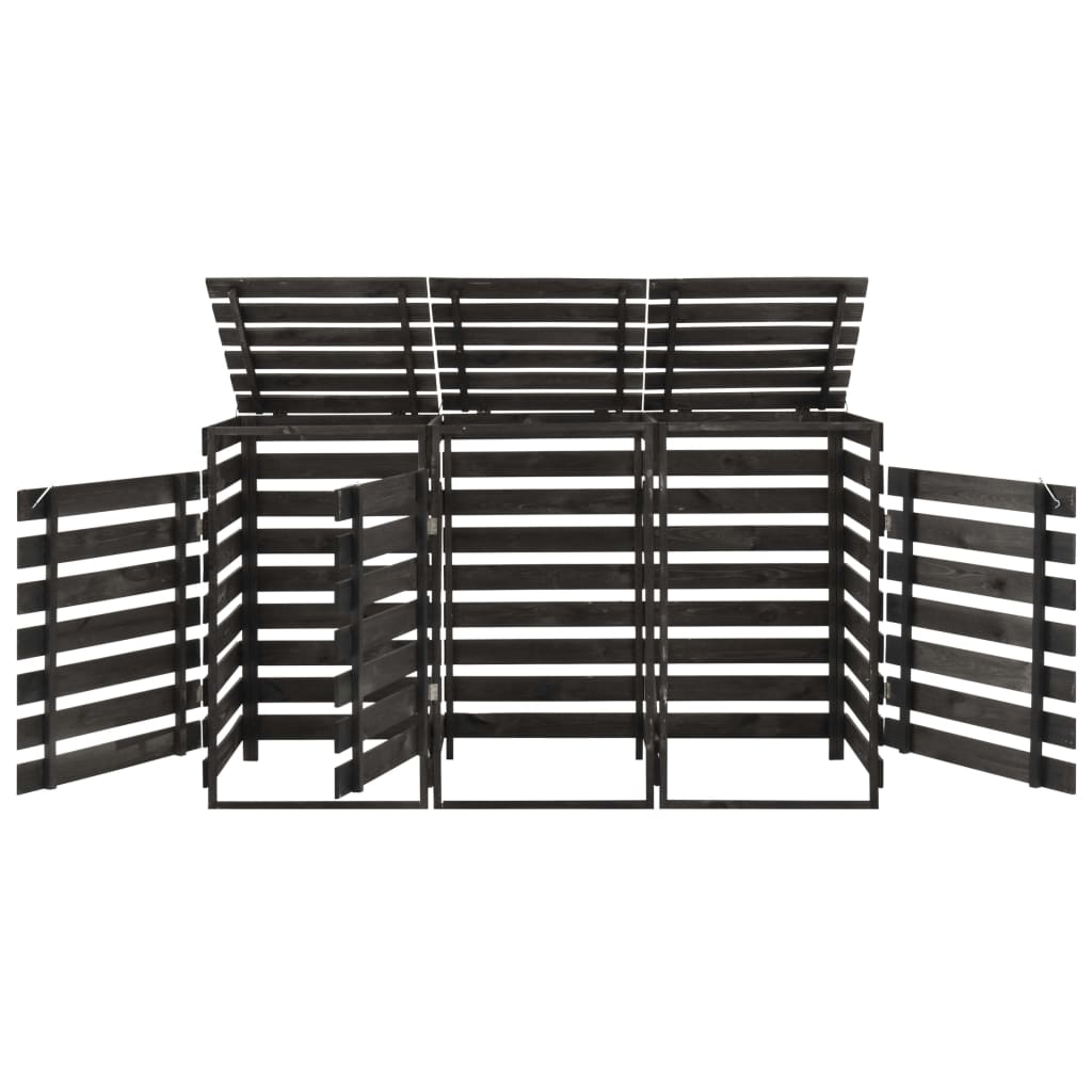 Copribidone Triplo 210x75x121 cm in Legno di Pino Verniciato - homemem39