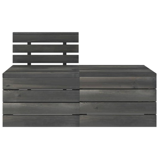 Set Divani da Giardino su Pallet 2pz Pino Massello Grigio Scuro - homemem39