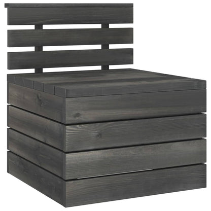 Set Divani da Giardino su Pallet 2pz Pino Massello Grigio Scuro - homemem39