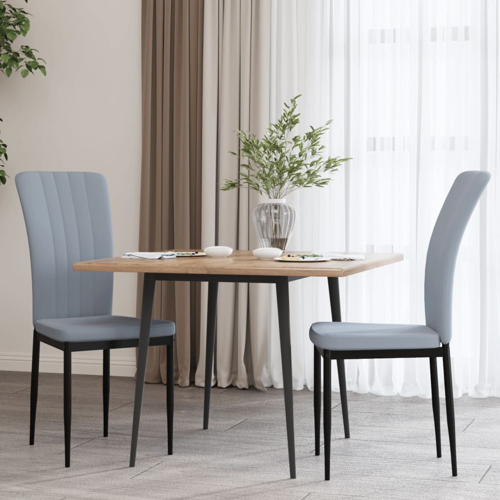 Sedie da Pranzo 2 pz Grigio Chiaro in Velluto | homemem39