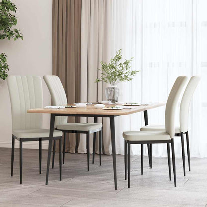 Sedie da Pranzo 4 pz Crema in Velluto | homemem39