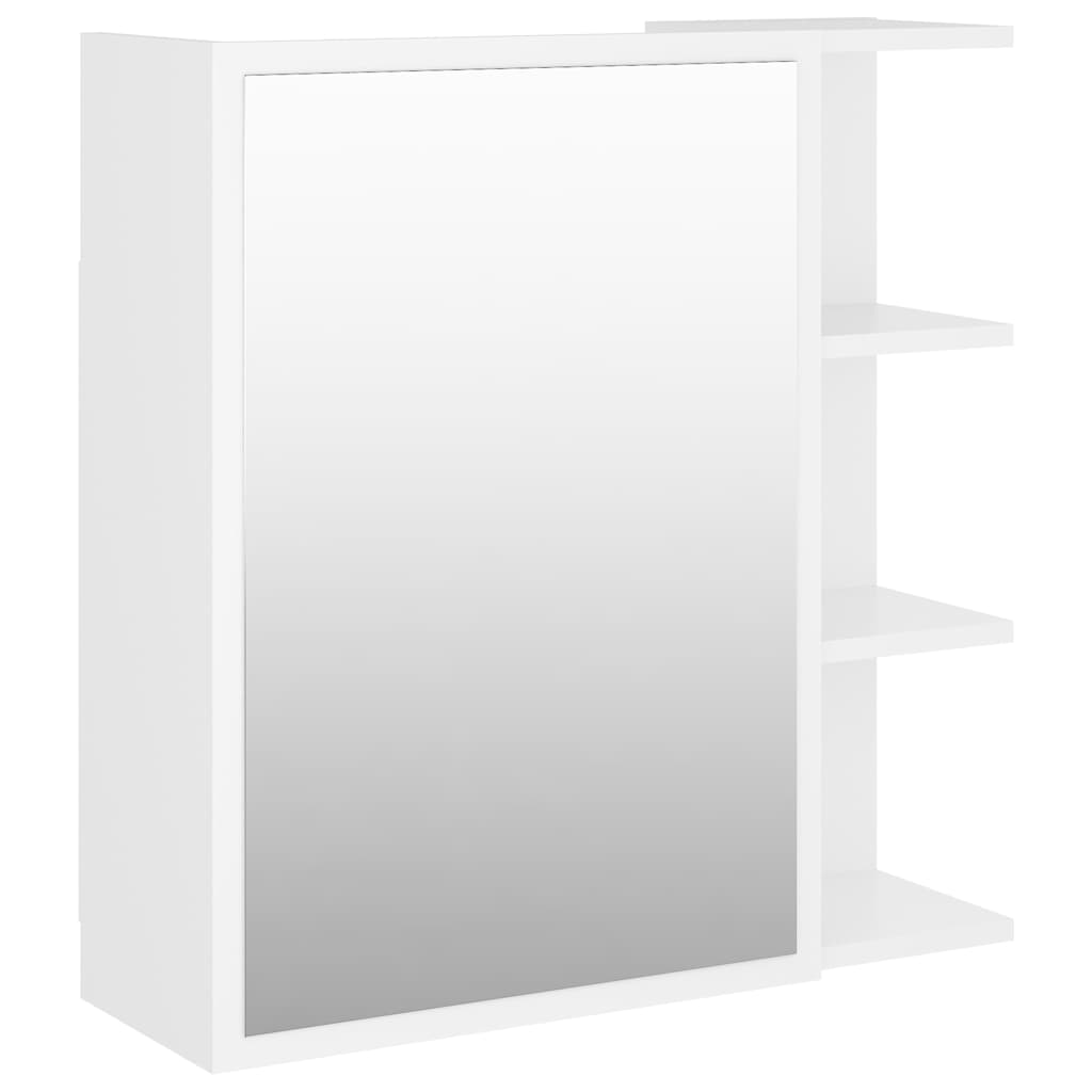 Armadietto a Specchio Bianco 62,5x20,5x64 cm Legno Multistrato
