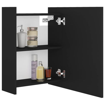 Mobile Bagno con Specchio Nero 62,5x20,5x64cm Legno Multistrato