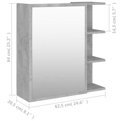 Mobile Bagno Specchio Grigio Cemento 62,5x20,5x64cm Multistrato | homemem39