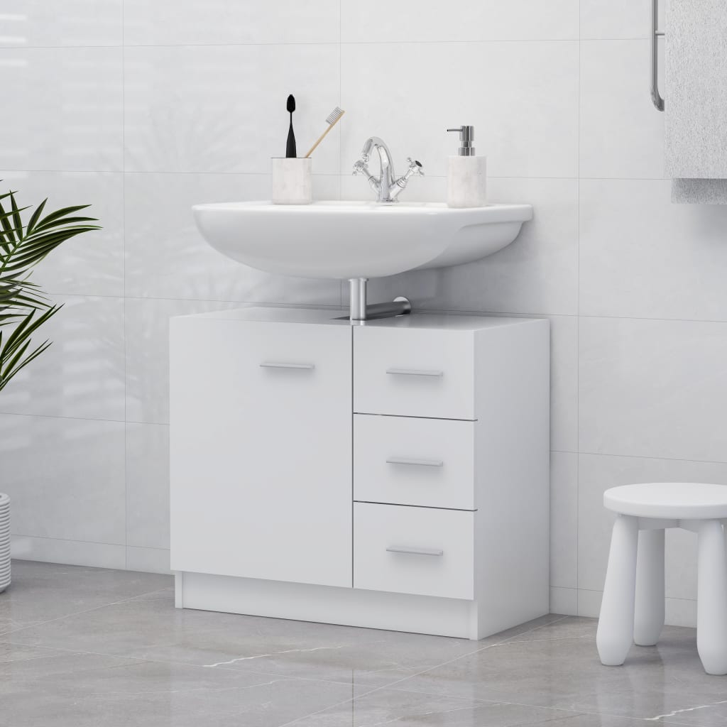 Mobile Sottolavabo Bianco 63x30x54 cm in Multistrato | homemem39