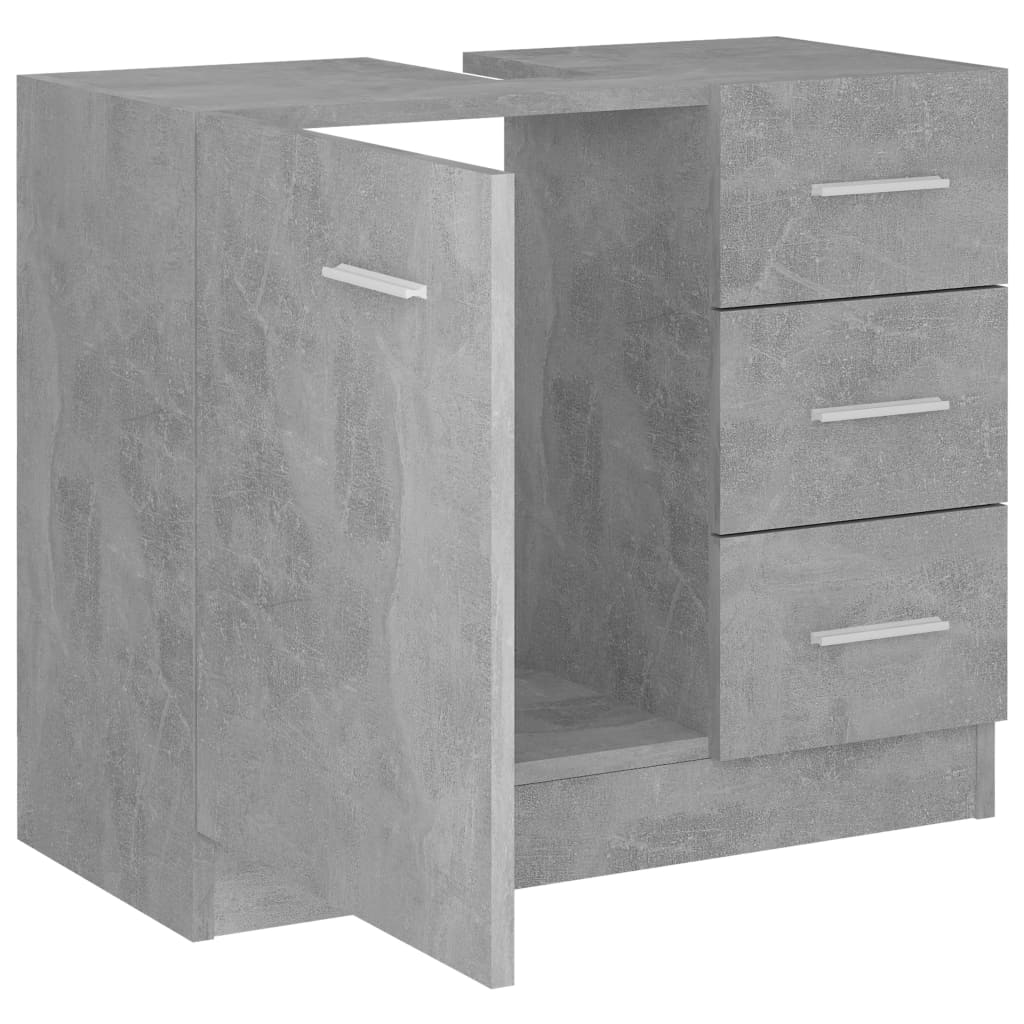 Mobile Sottolavabo Grigio Cemento 63x30x54 cm Legno Multistrato | homemem39