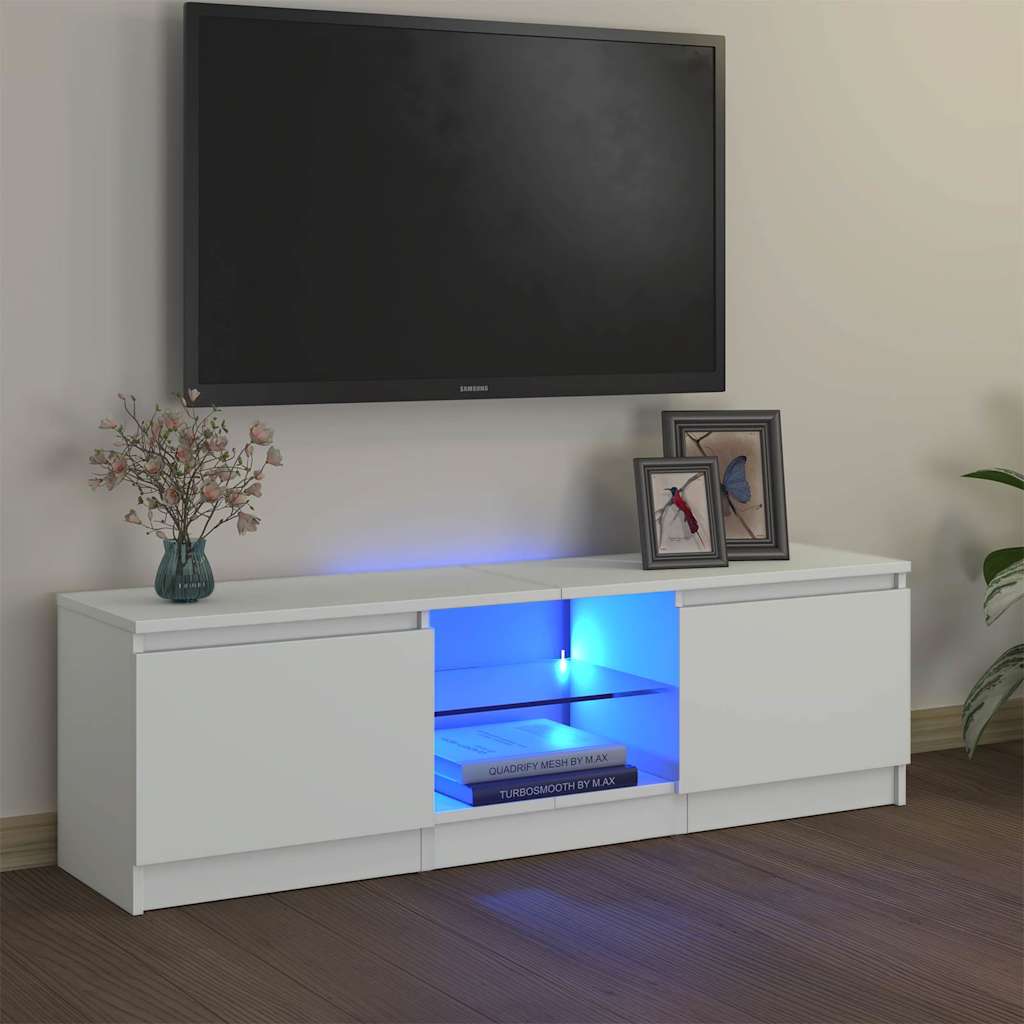 Mobile Porta TV con Luci LED Bianco 120x30x36 cm - homemem39