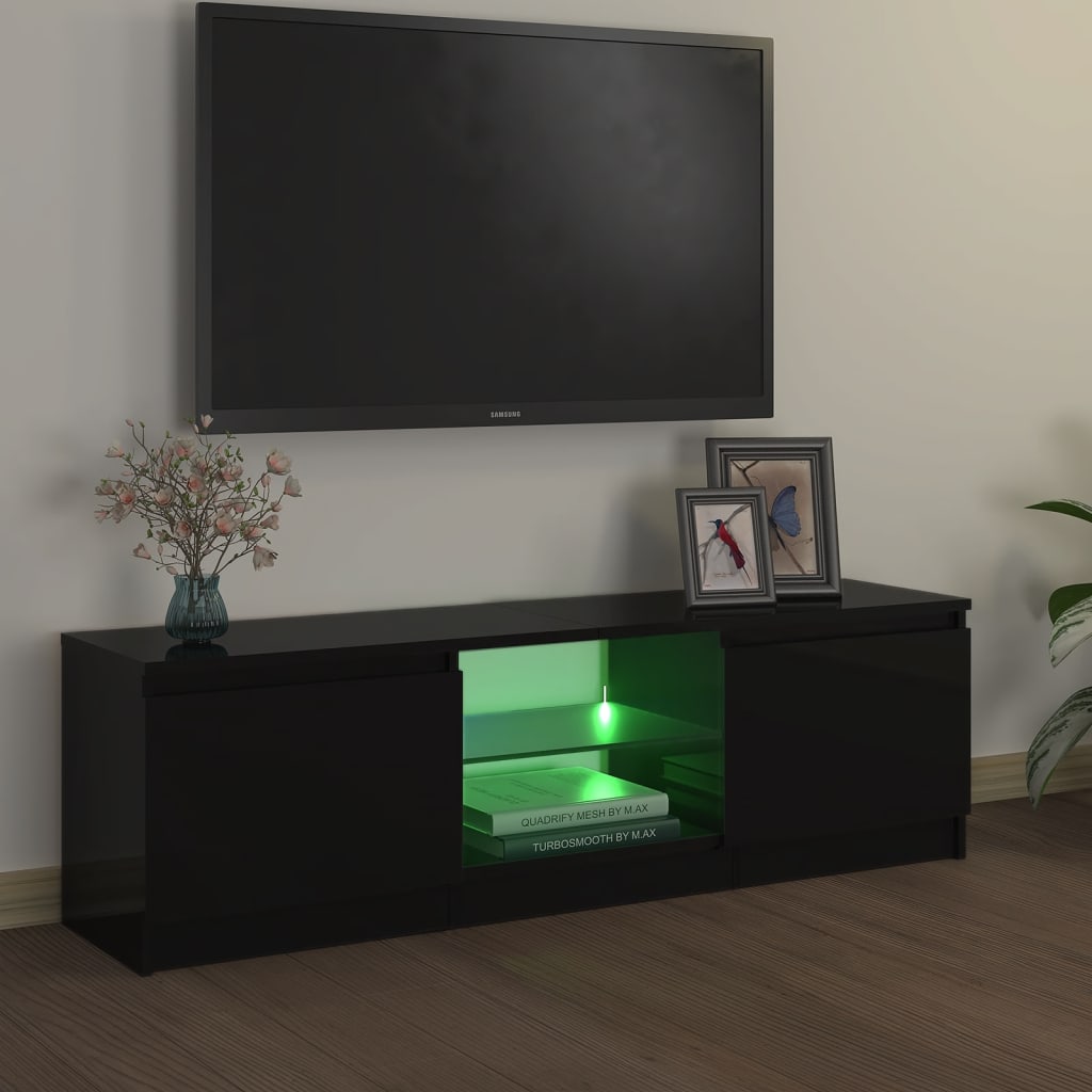 Mobile Porta TV con Luci LED Nero 120x30x35,5 cm