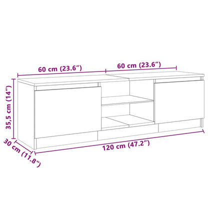 Mobile Porta TV con Luci LED Nero 120x30x35,5 cm