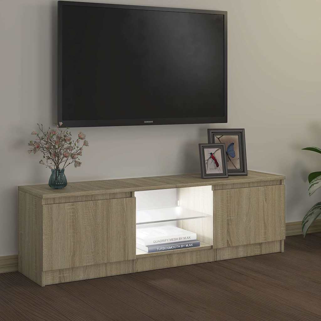 Mobile Porta TV con Luci LED Rovere Sonoma 120x30x36 cm - homemem39