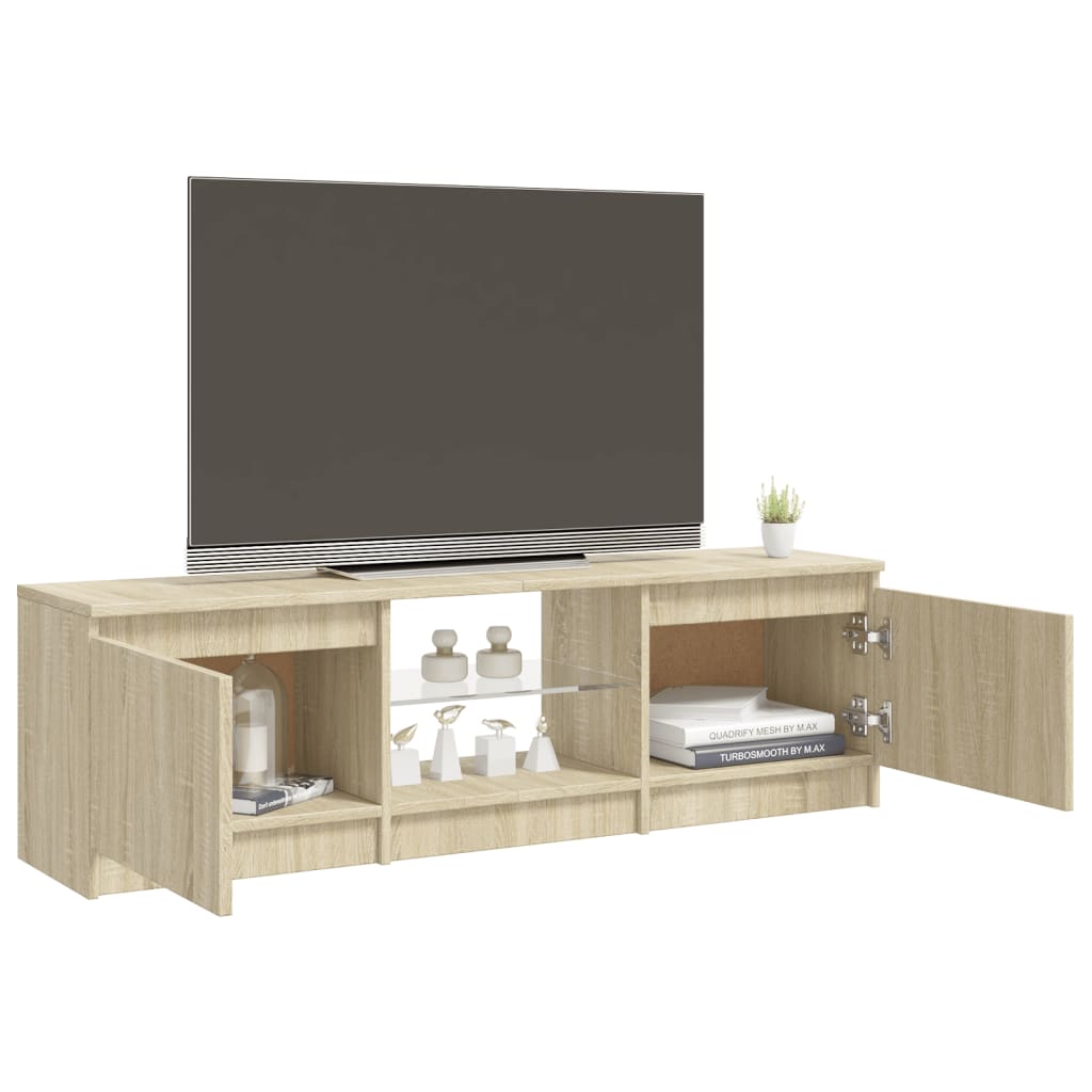 Mobile Porta TV con Luci LED Rovere Sonoma 120x30x35,5 cm - homemem39