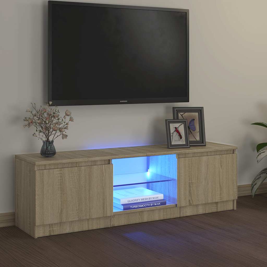 Mobile Porta TV con Luci LED Rovere Sonoma 120x30x36 cm - homemem39