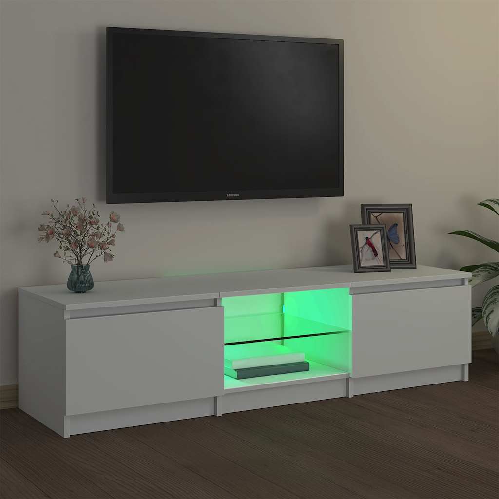 Mobile Porta TV con Luci LED Bianco 140x40x36 cm - homemem39
