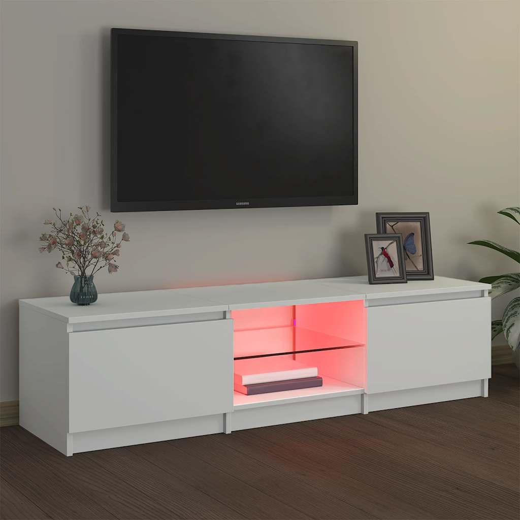 Mobile Porta TV con Luci LED Bianco 140x40x36 cm - homemem39