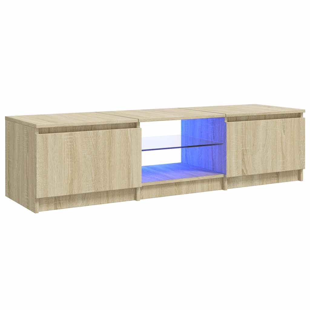 Mobile Porta TV con Luci LED Rovere Sonoma 140x40x36 cm - homemem39