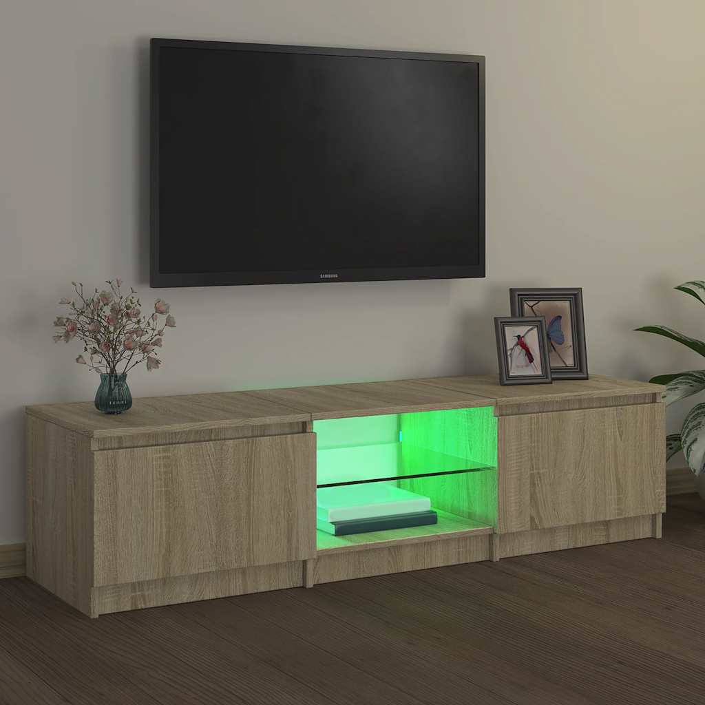 Mobile Porta TV con Luci LED Rovere Sonoma 140x40x36 cm - homemem39