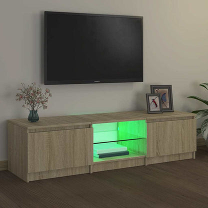 Mobile Porta TV con Luci LED Rovere Sonoma 140x40x36 cm - homemem39