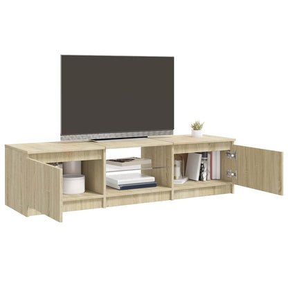 Mobile Porta TV con Luci LED Rovere Sonoma 140x40x36 cm - homemem39