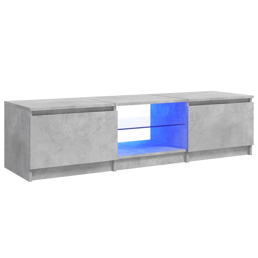 Mobile Porta TV con Luci LED Grigio Cemento 140x40x36 cm