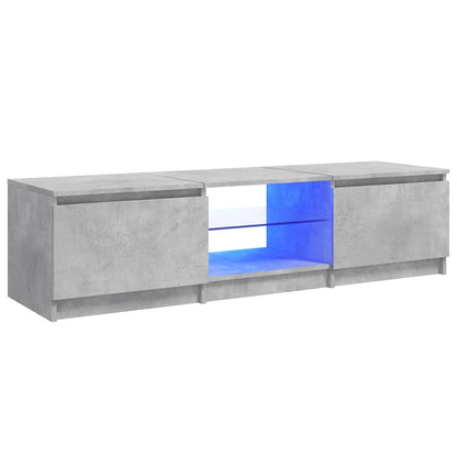 Mobile Porta TV con Luci LED Grigio Cemento 140x40x36 cm