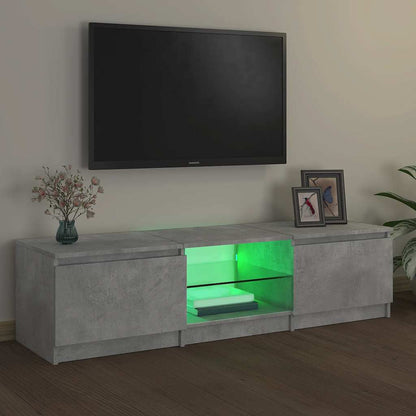 Mobile Porta TV con Luci LED Grigio Cemento 140x40x36 cm