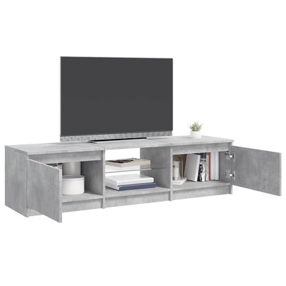 Mobile Porta TV con Luci LED Grigio Cemento 140x40x36 cm