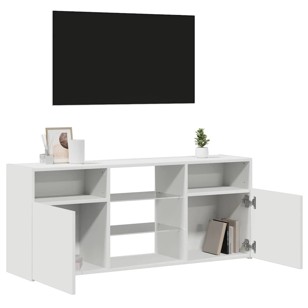 Mobile Porta TV con Luci LED Bianco 120x30x50 cm - homemem39
