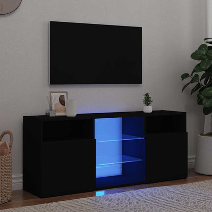 Mobile Porta TV con Luci LED Nero 120x30x50 cm - homemem39