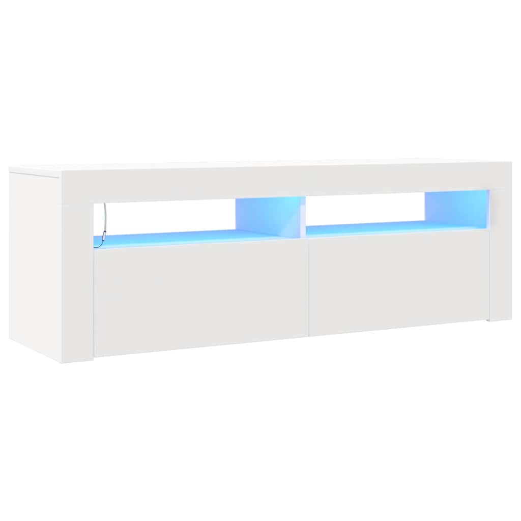 Mobile Porta TV con Luci LED Bianco 120x35x40 cm - homemem39