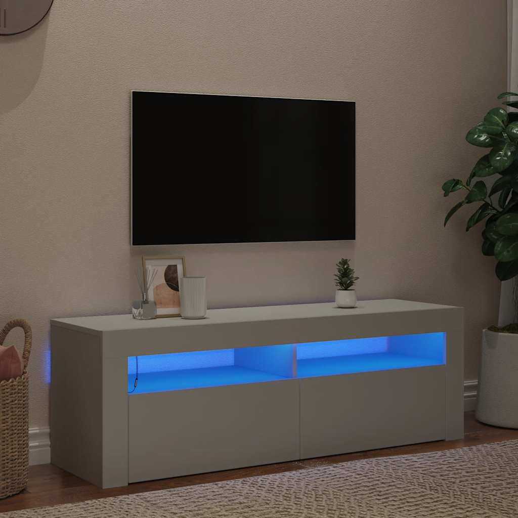 Mobile Porta TV con Luci LED Bianco 120x35x40 cm - homemem39