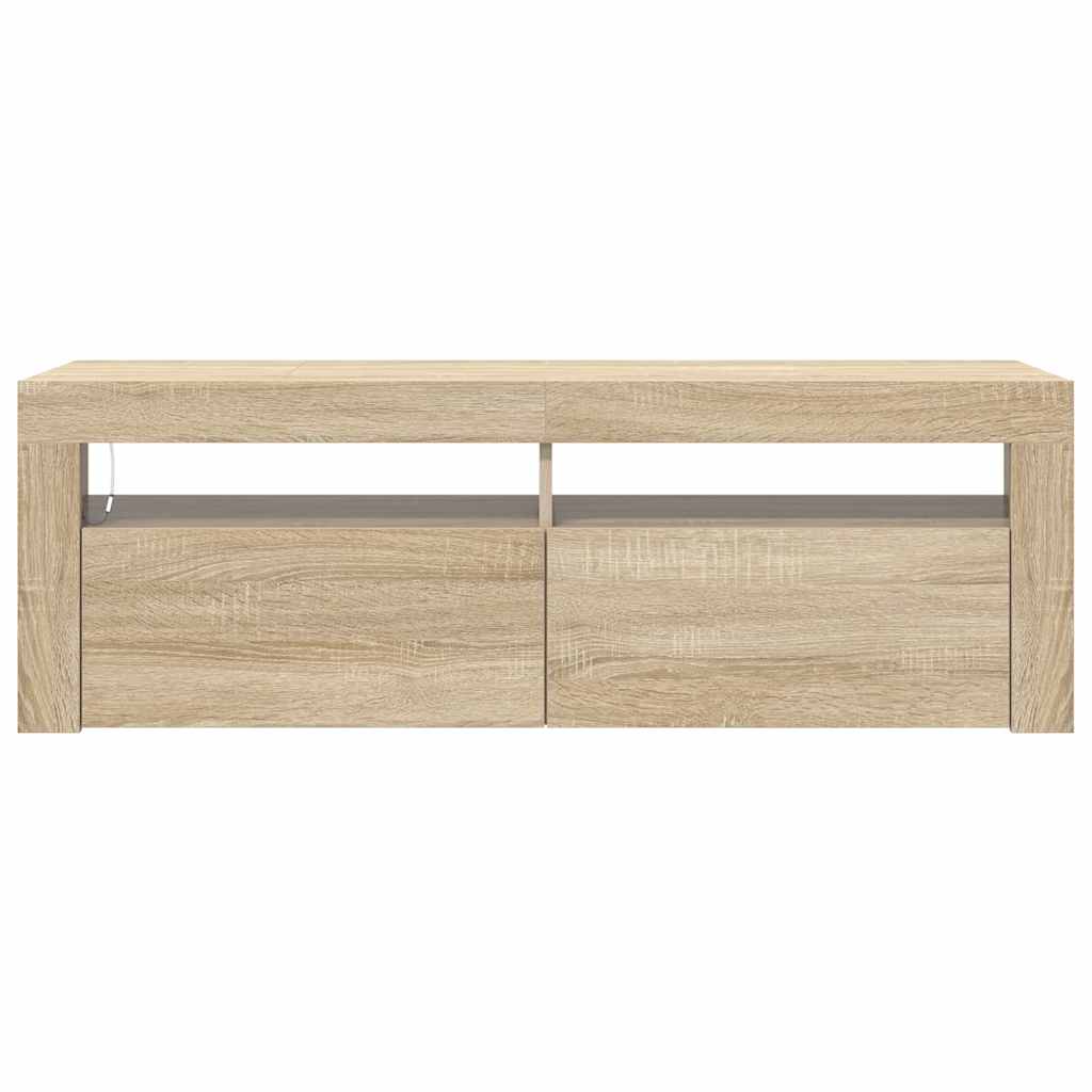 Mobile Porta TV con Luci LED Rovere Sonoma 120x35x40 cm - homemem39