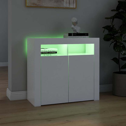 Credenza con Luci LED Bianca 80x35x75 cm | homemem39