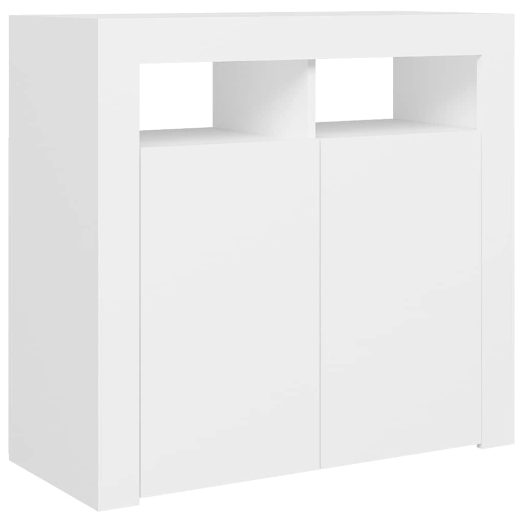 Credenza con Luci LED Bianca 80x35x75 cm - homemem39