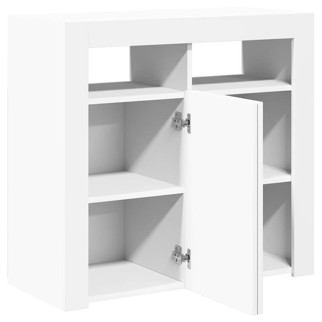 Credenza con Luci LED Bianca 80x35x75 cm