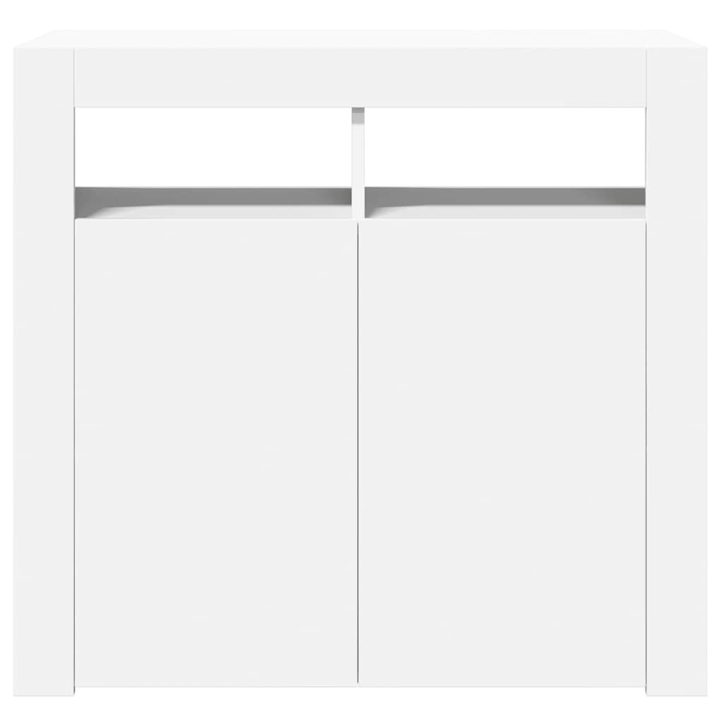 Credenza con Luci LED Bianca 80x35x75 cm