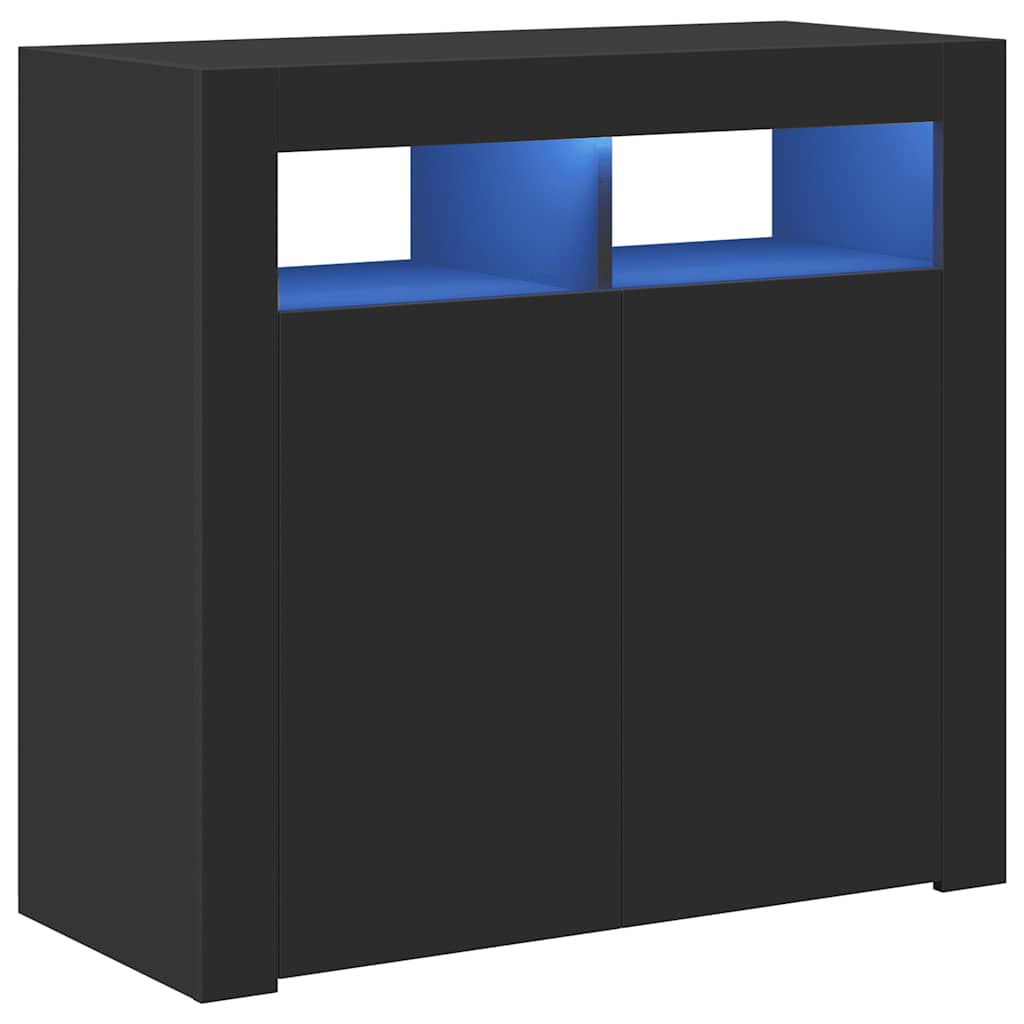 Credenza con Luci LED Nera 80x35x75 cm - homemem39