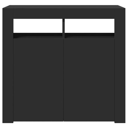 Credenza con Luci LED Nera 80x35x75 cm