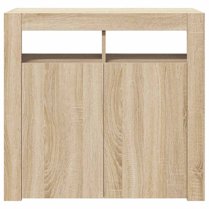 Credenza con Luci LED Rovere Sonoma 80x35x75 cm