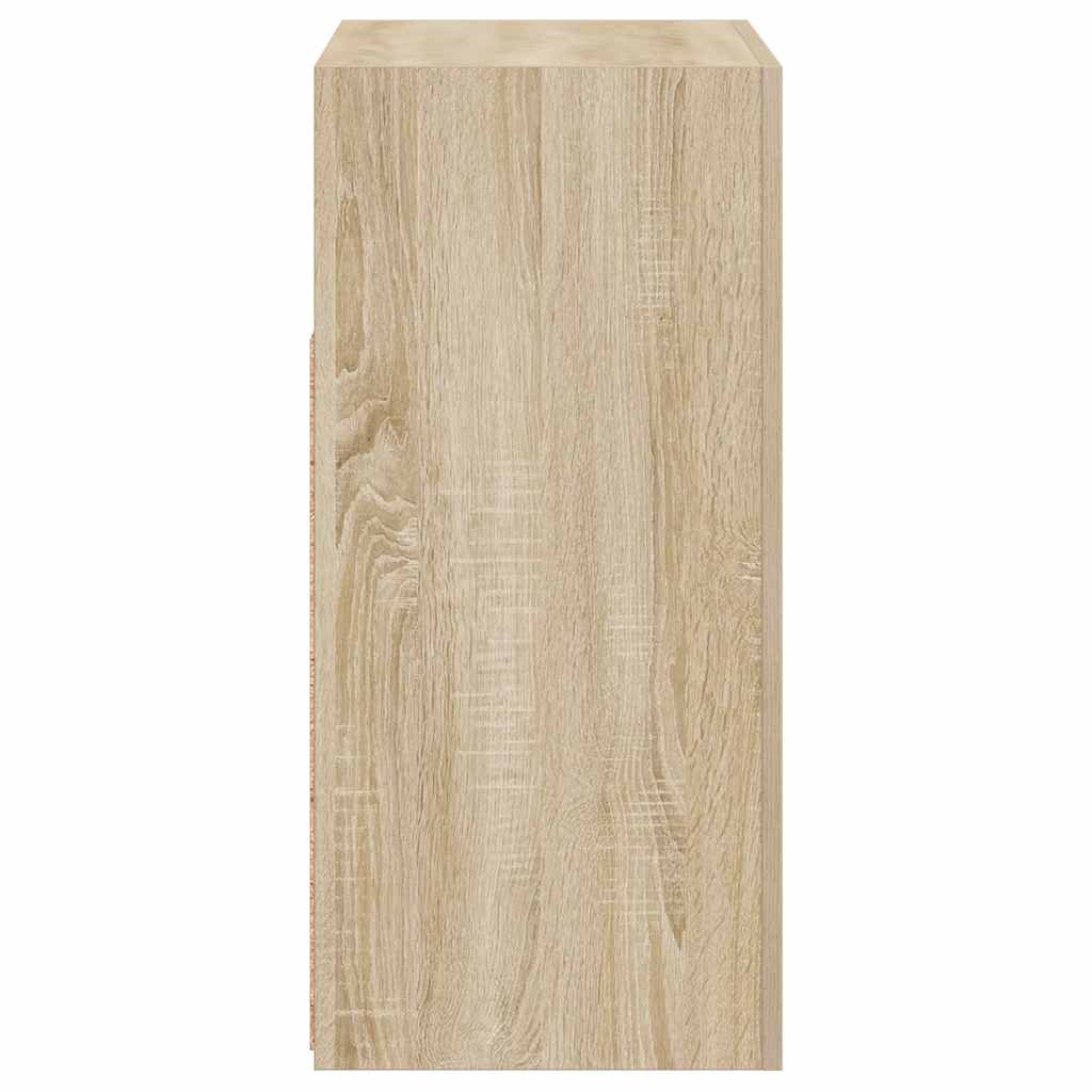 Credenza con Luci LED Rovere Sonoma 80x35x75 cm - homemem39