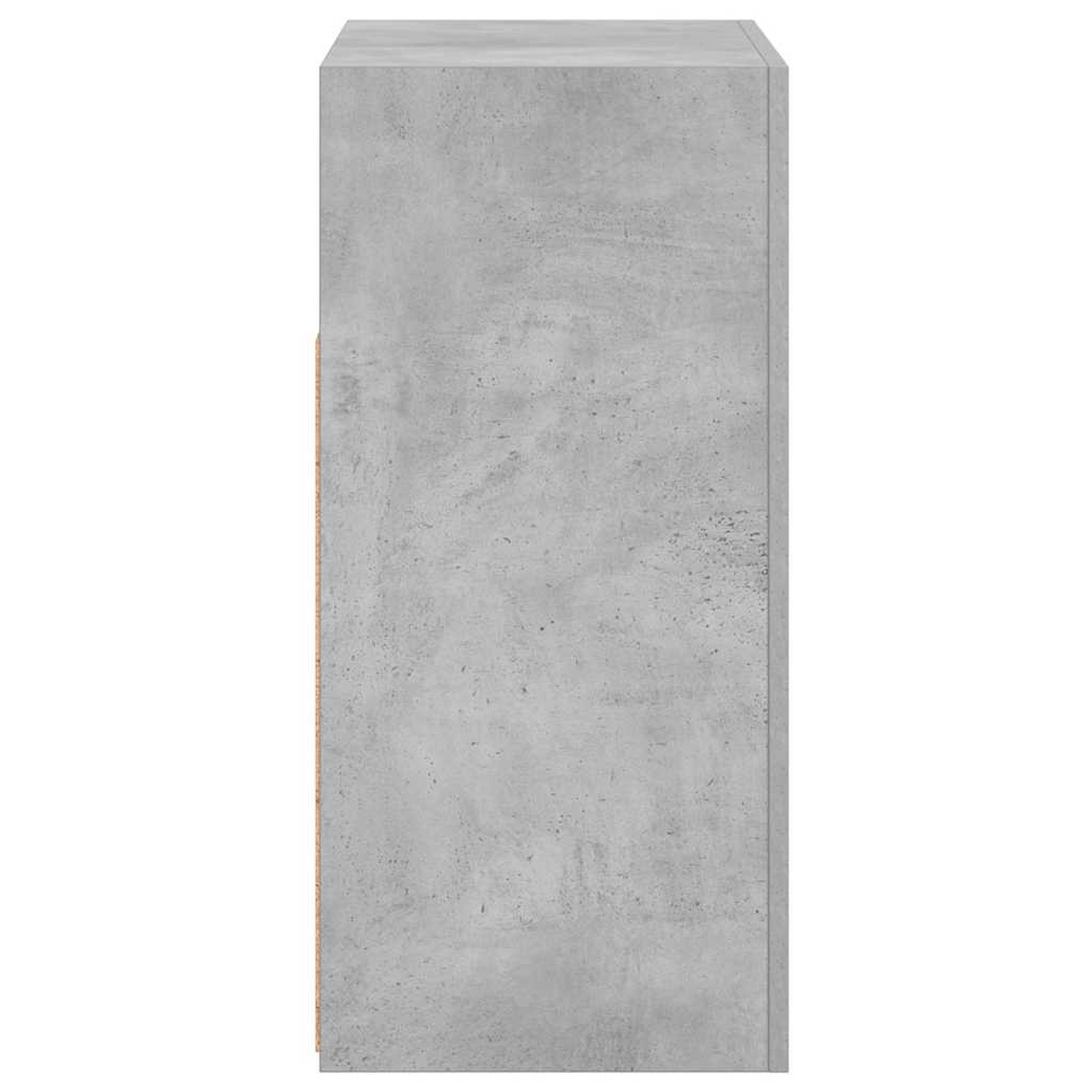 Credenza con Luci LED Grigio Cemento 80x35x75 cm