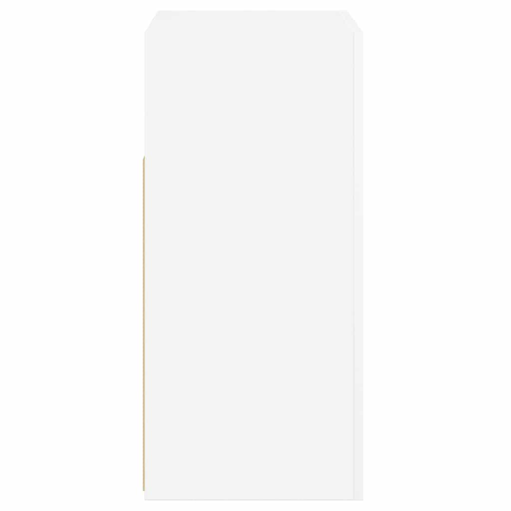 Credenza con Luci a LED Bianco Lucido 80x35x75 cm - homemem39