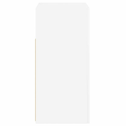 Credenza con Luci a LED Bianco Lucido 80x35x75 cm - homemem39