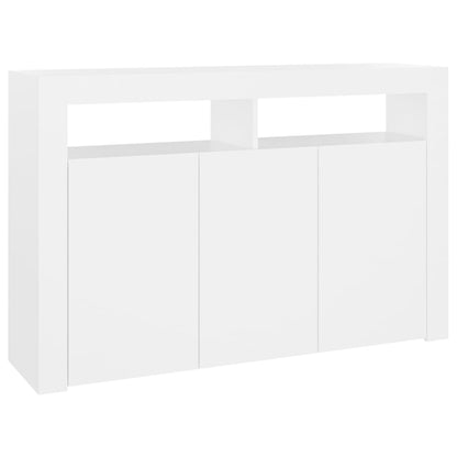 Credenza con Luci LED Bianca 115,5x30x75 cm