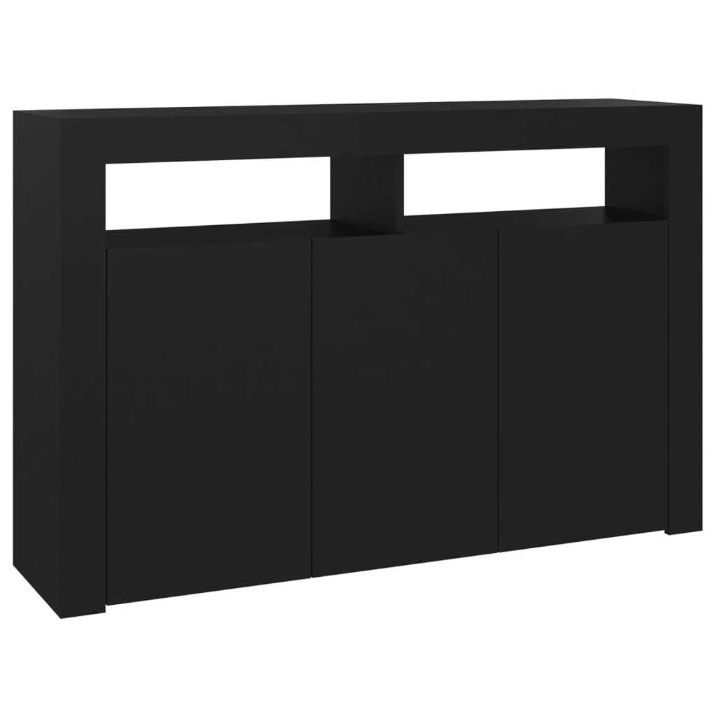 Credenza con Luci LED Nera 115,5x30x75 cm - homemem39