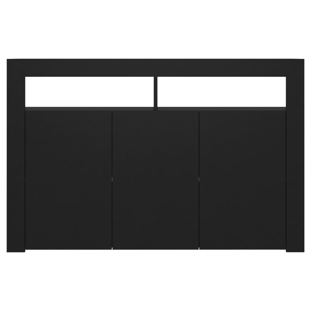 Credenza con Luci LED Nera 115,5x30x75 cm - homemem39